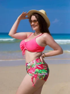 Plus Size Dresses Shop 36 Plus Size Women Bikini Tropical Print Pleated Swimwear Two Pieces