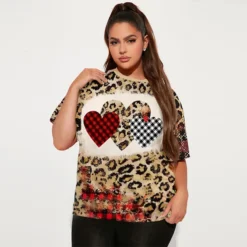 Women's Fashion Plus Size Casual Print Round Neck Short Sleeve T-Shirt -Plus Size Dresses Shop 3bf0e6dffb478d60