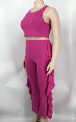 Fashion Women's Clothing Solid Color Tank Top Trousers Two-Piece Set