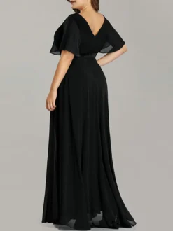 Plus Size Women V Neck Short Sleeve Solid Long Dress 11 Plus Size Women V Neck Short Sleeve Solid Long Dress -Plus Size Dresses Shop 3ccd3fbebe4285c5