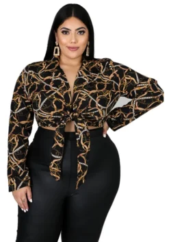 Plus Size Women Leopard Tie Shirt -Plus Size Dresses Shop 3db4396a541a3351