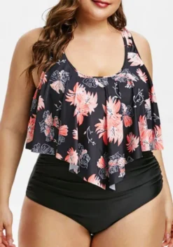 Plus Size Women Printed Stripe Bikini Two Pieces -Plus Size Dresses Shop 3dbfb7b6c821653a