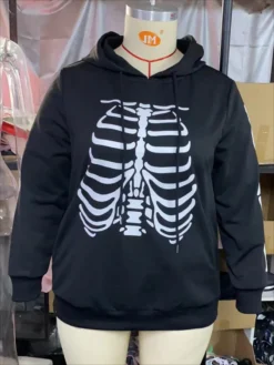 Plus Size Women Halloween Print Hoodies -Plus Size Dresses Shop 3e74045c9c6799c5