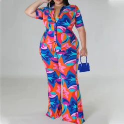 Spring Ladies Print Plus Size Short Sleeve Shirt Trousers Casual Ladies Set 17 Spring Ladies Print Plus Size Short Sleeve Shirt Trousers Casual Ladies Set -Plus Size Dresses Shop 3f513f8b2632ec19