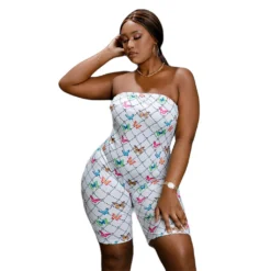 Printed Strapless Bodysuit Set -Plus Size Dresses Shop 40342cdecc5512c4