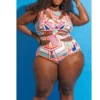 Plus Size Women Ethnic Print One-piece Swimwear -Plus Size Dresses Shop 40c3270758340f73