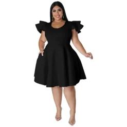 Plus Size Women Ruffles Short Sleeve Dress -Plus Size Dresses Shop 40cc7ac1d681244a