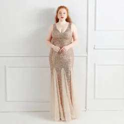 Elegant U-Neck Sleeveless Sequin Plus Size Beauty Long Formal Party Evening Dress 24 Elegant U-Neck Sleeveless Sequin Plus Size Beauty Long Formal Party Evening Dress -Plus Size Dresses Shop 411954e7e9458d8c