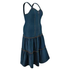 Plus Size Women's Sleeveless Strap Long Denim Dress -Plus Size Dresses Shop 4175251b87d1bd66