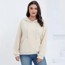 Plus Size Autumn And Winter Long Sleeve Solid Loose Fleece Hoodies -Plus Size Dresses Shop 41d218da6c1731ba