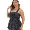 Plus Size Women Black And White Print Dress Swimwear Two Pieces -Plus Size Dresses Shop 41e2aff6be61fb7a