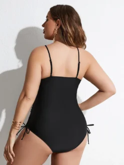 Sexy Solid Color Straps Plus Size One Piece Swimsuit -Plus Size Dresses Shop 42d09fb0bb674c65