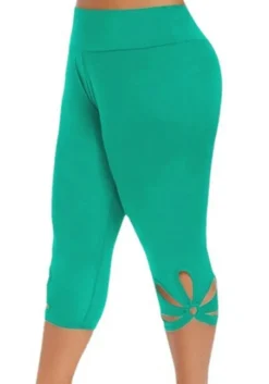 Plus Size Women Cutout Petal Basic Cropped Pants -Plus Size Dresses Shop 431e6f838019283f