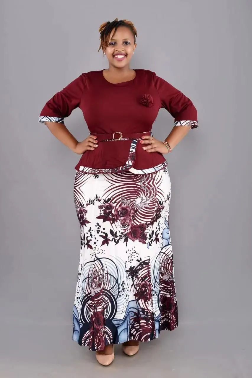 Africa Plus Size Women Top And Skirt Two-Piece Set 10 Africa Plus Size Women Top And Skirt Two-Piece Set - Image 8