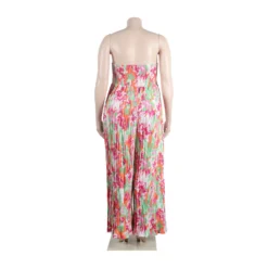 Sexy Strapless Print Plus Size Elasticized Wide Leg Pleated Plus Size Jumpsuit -Plus Size Dresses Shop 46411bcf583d6bc9