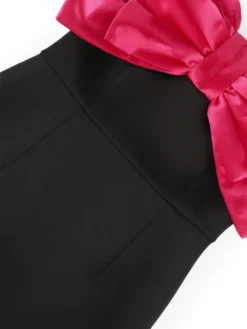 Contrast Bow Dress Sexy Strapless Sleeveless Formal Party Evening Dress -Plus Size Dresses Shop 4742b8ca7fcc11e5