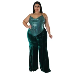 Plus Size Women Winter High Waist Velvet Bootcut Pants -Plus Size Dresses Shop 48503afd3f00f630