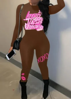 Fashionable Printed One-Piece Women's Long Sleeves Jumpsuit -Plus Size Dresses Shop 48b8cb7f37a4b108