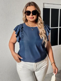 Summer Loose T-Shirt Ruffled Fashion Sleeveless Top Women -Plus Size Dresses Shop 4c4b399d822c623f