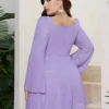 Plus Size Sexy Women Bell Bottom Sleeve Wrap Chest Hollow Dress -Plus Size Dresses Shop 4c9ef2e7cfb30fb2