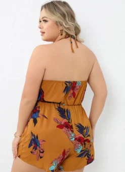 Plus Size Ladies Print Jumpsuit -Plus Size Dresses Shop 4d5b1a56a45d4692