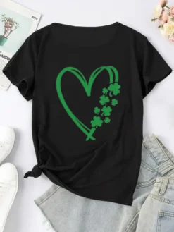 Plus Size Women's Fashion Style Trendy Pattern Print Short Sleeve T-Shirt