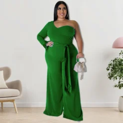 Plus Size Women's Asymmetrical One Shoulder Jumpsuit -Plus Size Dresses Shop 4f2f1c8a94fc4bbd
