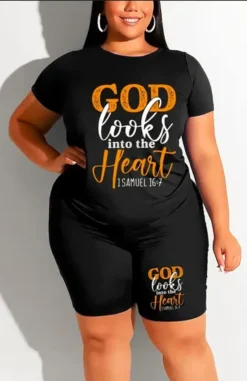 Plus Size Women Loose Printed T-Shirt And Shorts Two-Piece Set 9 Plus Size Women Loose Printed T-Shirt And Shorts Two-Piece Set -Plus Size Dresses Shop 4fa25cf90e3b5bde