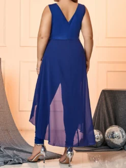 Summer Women's Plus Size Clothing Sexy Sleeveless Round Neck Slim Jumpsuit -Plus Size Dresses Shop 50275805caaf0b9e