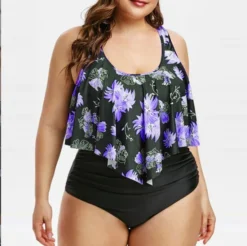 Plus Size Women Printed Stripe Bikini Two Pieces -Plus Size Dresses Shop 502e109f01234d0e