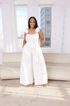 Plus Size Lace Strap Back Cutout Solid Plus Size Cool Silk Loose Fit Jumpsuit -Plus Size Dresses Shop 502fc6af8f6b7e9c