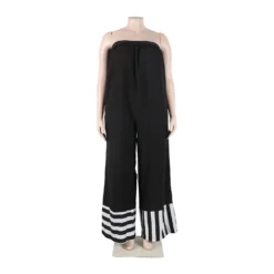 Women Casual Patchwork Stripe Print ColorBlock Jumpsuit -Plus Size Dresses Shop 504e01abaa2020cf