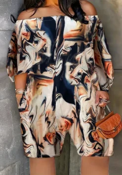 Fashion Casual Off Shoulder Printed Plus Size Jumpsuit -Plus Size Dresses Shop 50ae2351b1b413db