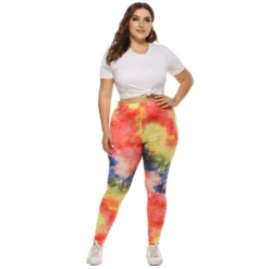 Plus Size Women Irregular Multi-Color Print Basic Trousers -Plus Size Dresses Shop 50d8325acf6b7c4c