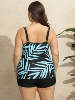 Leaf Print Tankini Plus Size Two Pieces Swimsuit 15 Leaf Print Tankini Plus Size Two Pieces Swimsuit -Plus Size Dresses Shop 51364ade159f9878