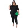 Short Sleeve Jumpsuit Women's Drawstring High Waist Slim Fit One-Piece Solid Track Pants -Plus Size Dresses Shop 515b7de12ffd3b68