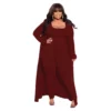 Autumn And Winter High Stretch Ribbed Three-Piece Plus Size Fashionable And Sexy Pants Set -Plus Size Dresses Shop 51d66e03ffc3502e