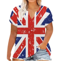 Plus Size Women Printed Summer Short Sleeve V-Neck T-Shirt -Plus Size Dresses Shop 54261991b633944b