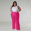 Plus Size Women's Wavy Straight Leg Pant Sheer Sexy Pants -Plus Size Dresses Shop 558c089aac2eac60