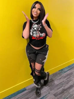 Plus Size Women's Top Cartoon Bear Print T-shirt -Plus Size Dresses Shop 560afcb8489904d7