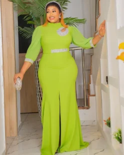 Fashion Women's Sexy Slit Dress Africa Plus Size Women's Solid Color Long Gown 24 Fashion Women's Sexy Slit Dress Africa Plus Size Women's Solid Color Long Gown -Plus Size Dresses Shop 563a41ad21c8bddd