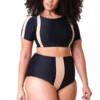 Women Two Pieces Swimsuit Plus Size Color Block High Waist Bikini Swimsuit 1 Women Two Pieces Swimsuit Plus Size Color Block High Waist Bikini Swimsuit -Plus Size Dresses Shop 58101b62df47bc30