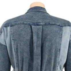 Plus Size Women Denim Wash Color Block Casual Jumpsuit -Plus Size Dresses Shop 587cd6381f91b731