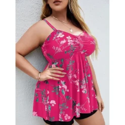 Plus Size Swimsuit Floral Print Two Pieces Women's High Waist Swimwear -Plus Size Dresses Shop 59552ae8527b198e