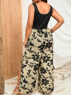 Summer Women's Sexy Style Plus Size Knitting Print Jumpsuit -Plus Size Dresses Shop 5a7d3f34a2c34b05