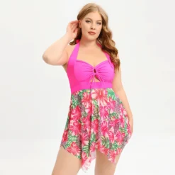Plus Size Swimsuit Women'S Two Pieces Halter Swimming Dress Square Leg Swim Bottom Two Piece Set -Plus Size Dresses Shop 5aec28faab36a2b6