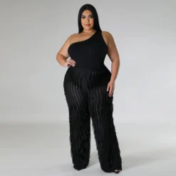 Plus Size Women's Wavy Straight Leg Pant Sheer Sexy Pants -Plus Size Dresses Shop 5b5a61226da6cdf0