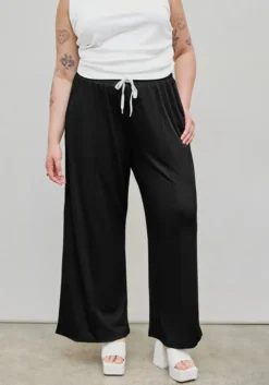 Plus Size Women's Autumn And Winter Elastic Waist Casual Versatile Drawstring High Waist Straight Pants -Plus Size Dresses Shop 5b768a3be7915253