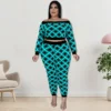 Plus Size Women'S Print Off Shoulder Top And Pants Two Piece Set -Plus Size Dresses Shop 5bc0fe0c8a693d74