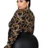 Plus Size Women Leopard Tie Shirt